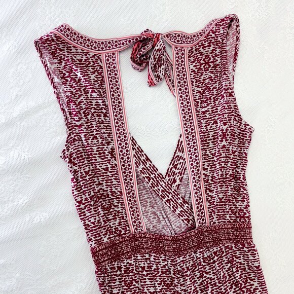 LOFT beach Women's Backless Romper Red Wine Vacation Style with Pockets - Picture 12 of 15